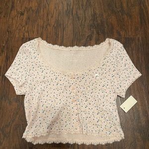 Aeropostale Pink Flower Crop Top.